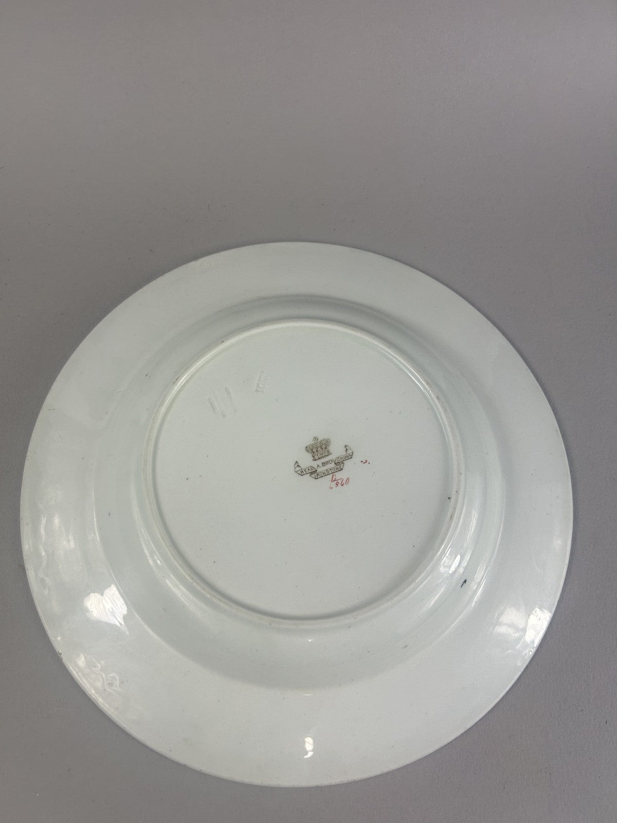 Rare Ashworth Real Ironstone China Black Ground Floral Plate 26cm