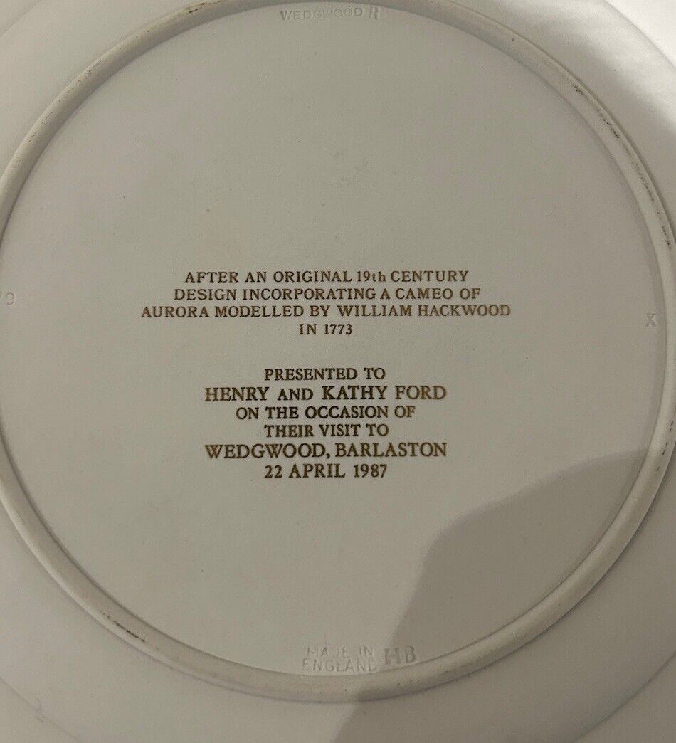 Wedgwood Trophy Plate “Henry Ford 2nd” Jasperware One Of A Kind Automemorabilia