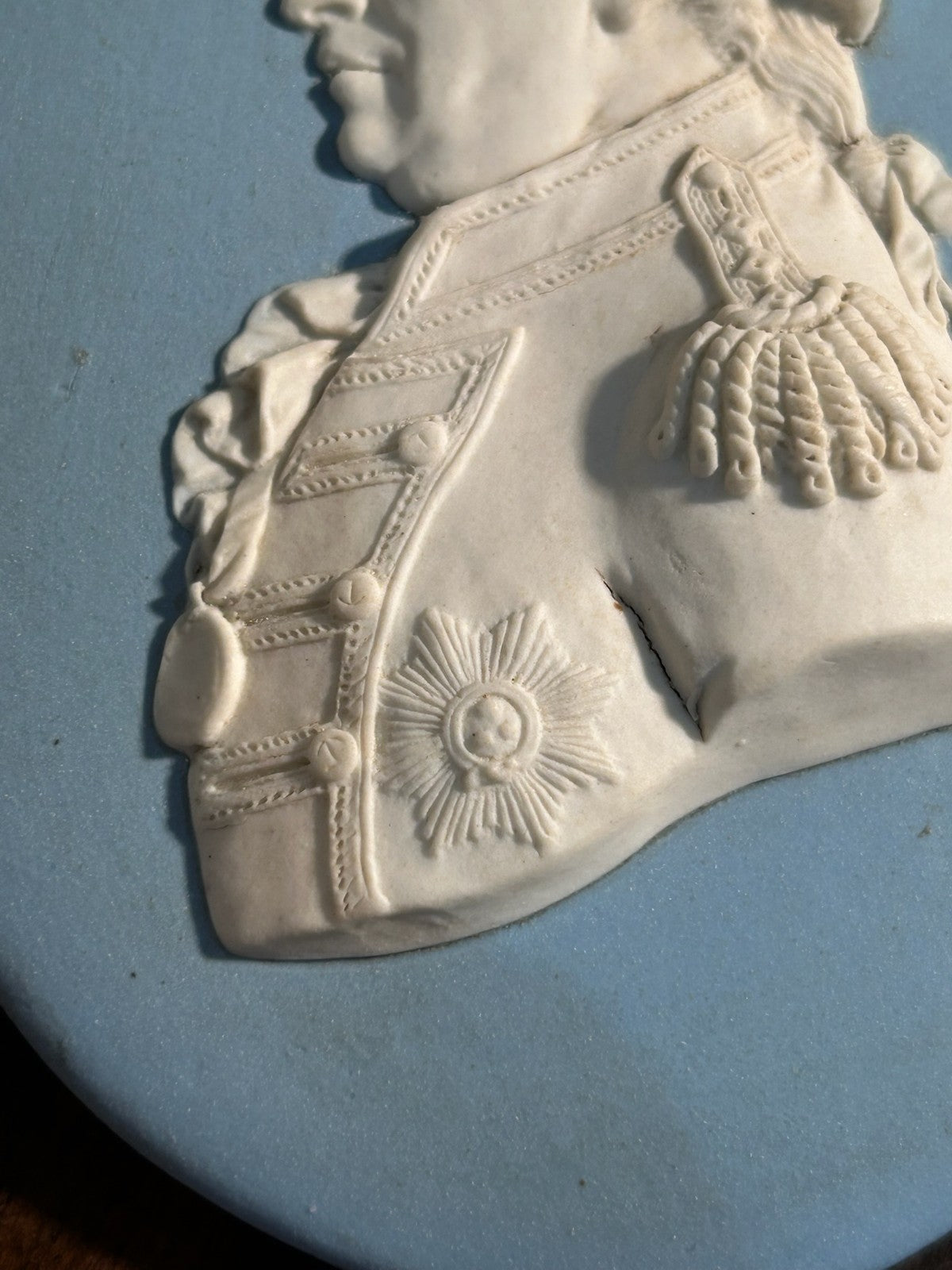 Antique 18thC Wedgwood Blue Jasper Portrait Medallion Admiral Duncan Camperdown4
