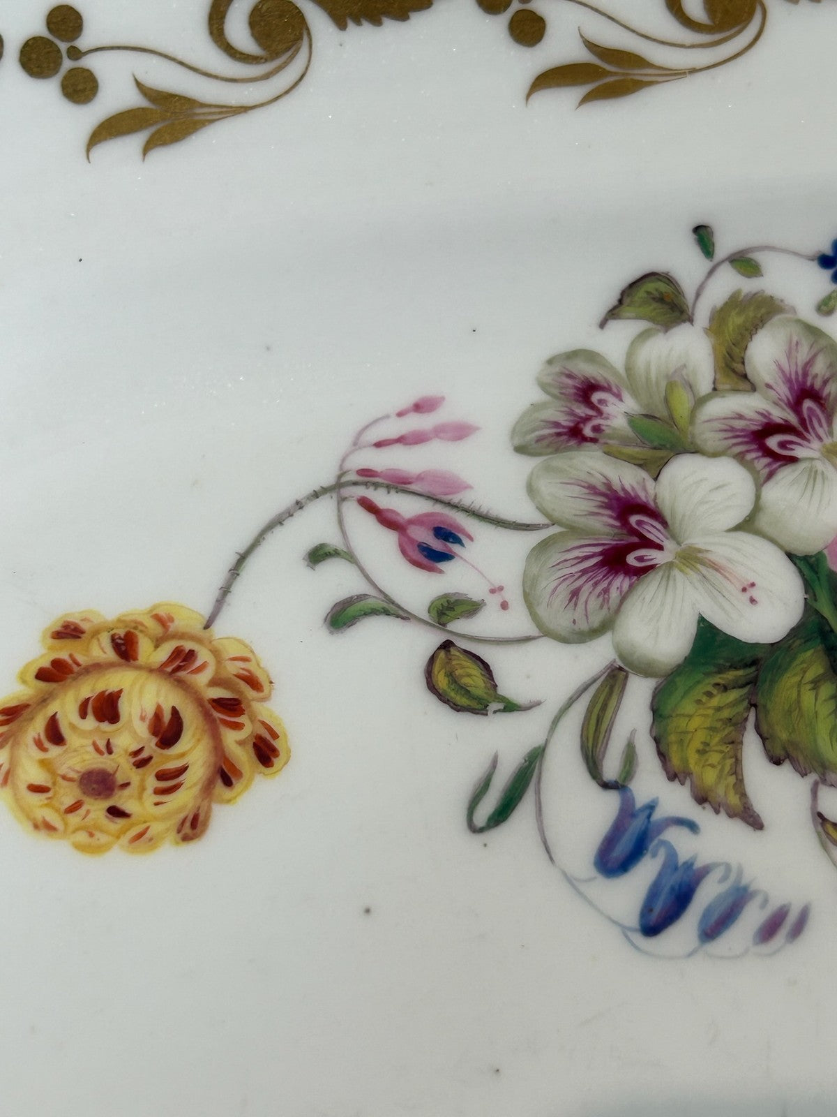 Antique Copeland Garrett Late Spode Felspar Porcelain Platter Hand Painted Flora9