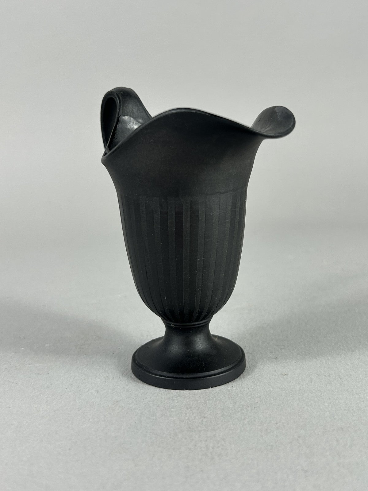 Antique Wedgwood Black Basalt Engine Turned Milk Jug, 10cm
