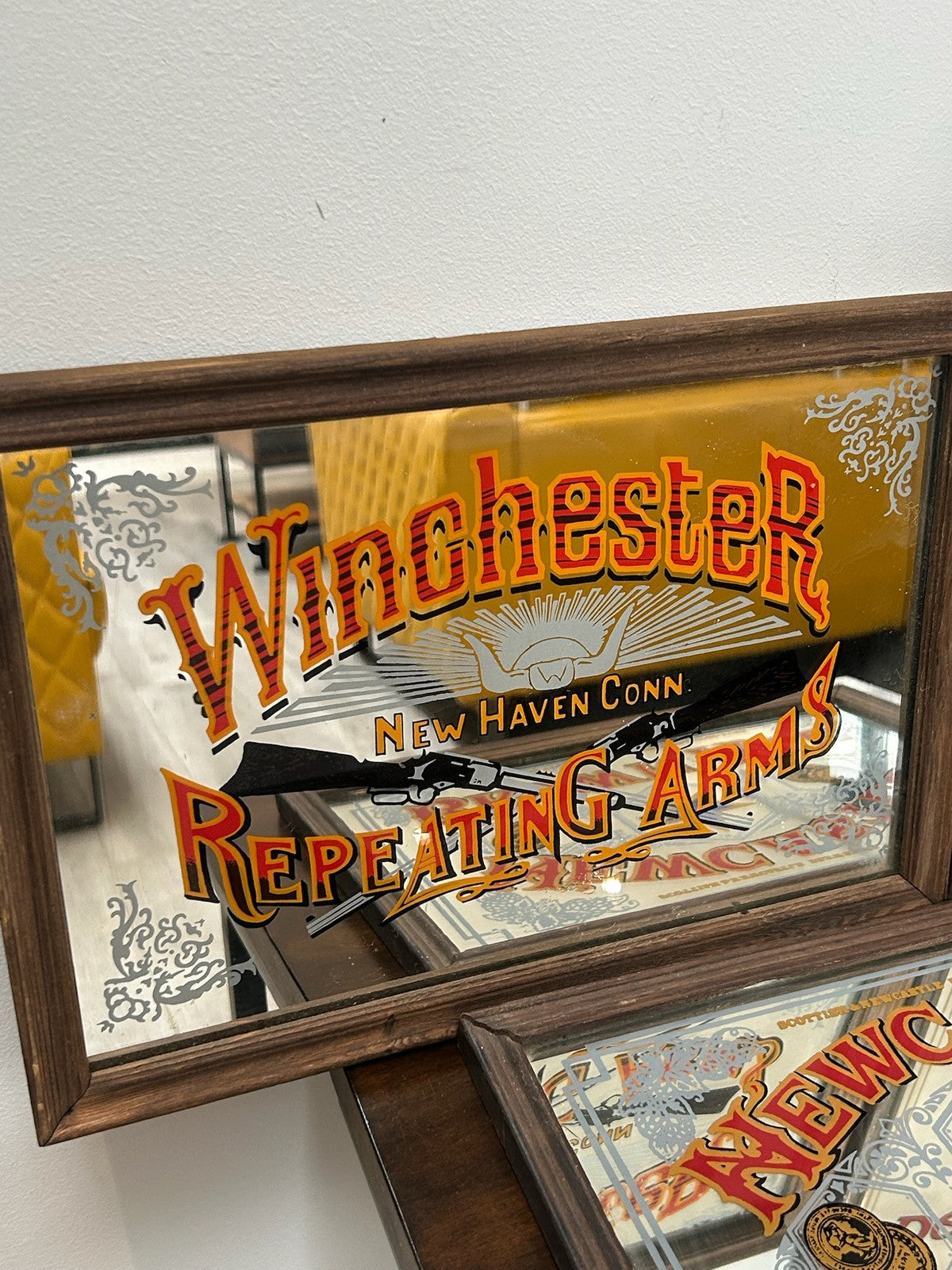 Vintage Set of 3 Bar Mirrors Newcastle Brown Ale Winchester Dewar's Pub Breweria1