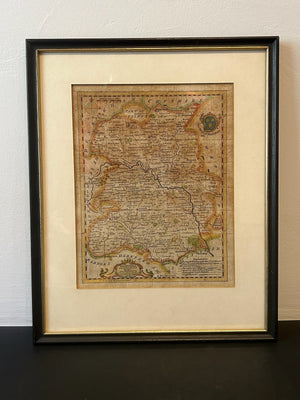 Thomas Kitchin Shropshire Antique County Map c1786 Hand Coloured Framed