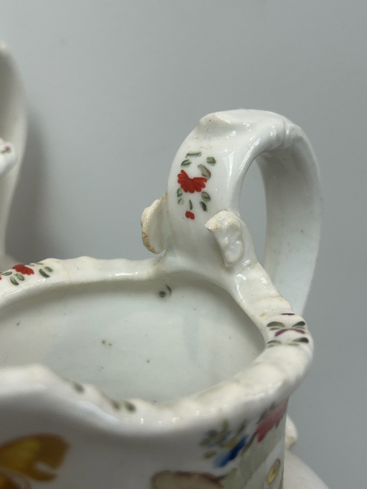 Set of Four Coalport Porcelain Water Jugs c1830 Hand Painted Floral3