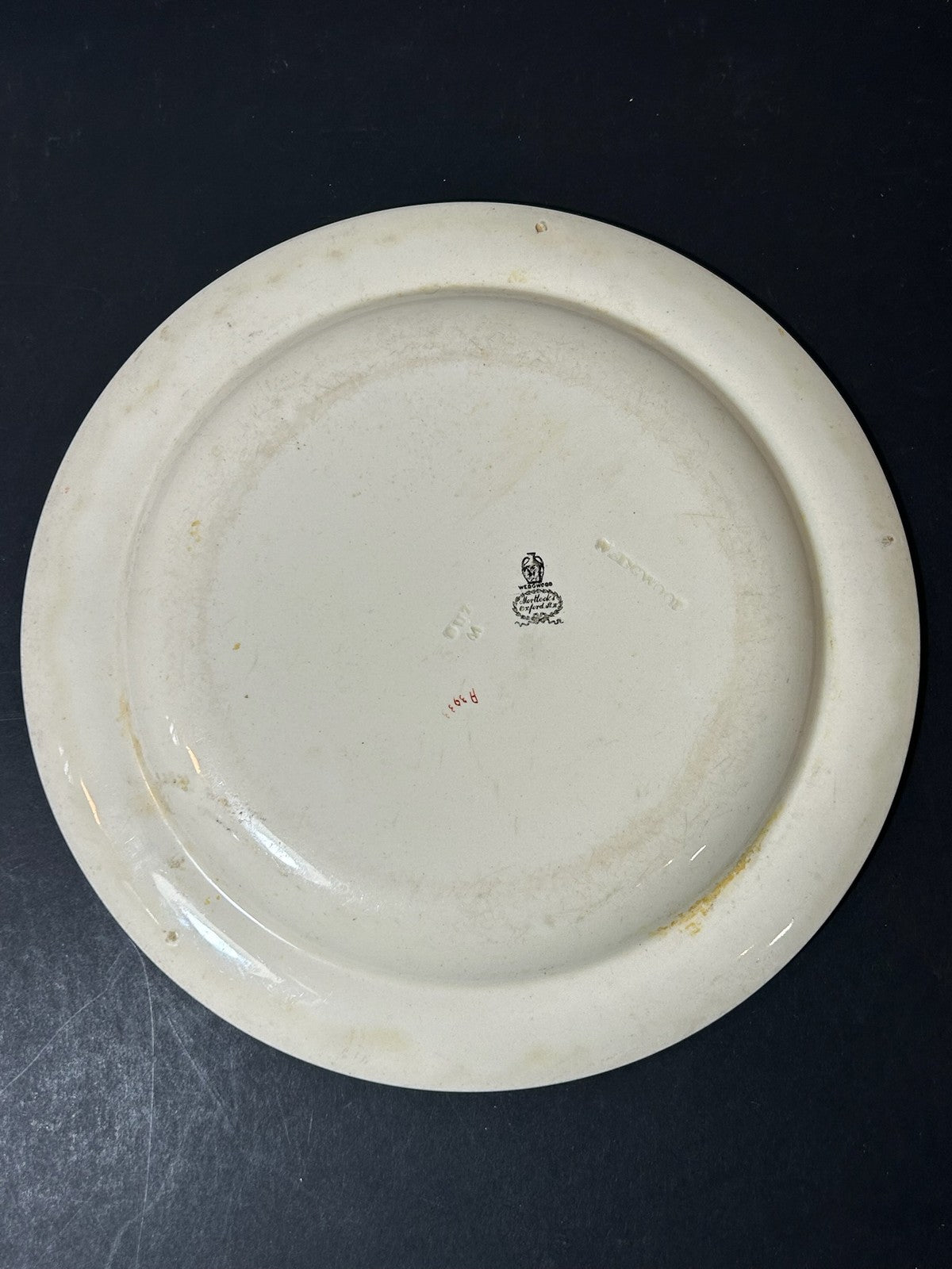 Antique Wedgwood Queens Ware Crested Plate Eagle Laurel Mortlocks 1887 25cm1
