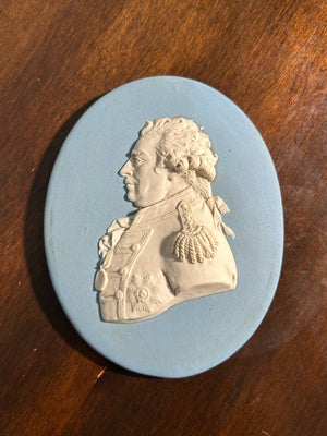 Antique 18thC Wedgwood Blue Jasper Portrait Medallion Admiral Duncan Camperdown