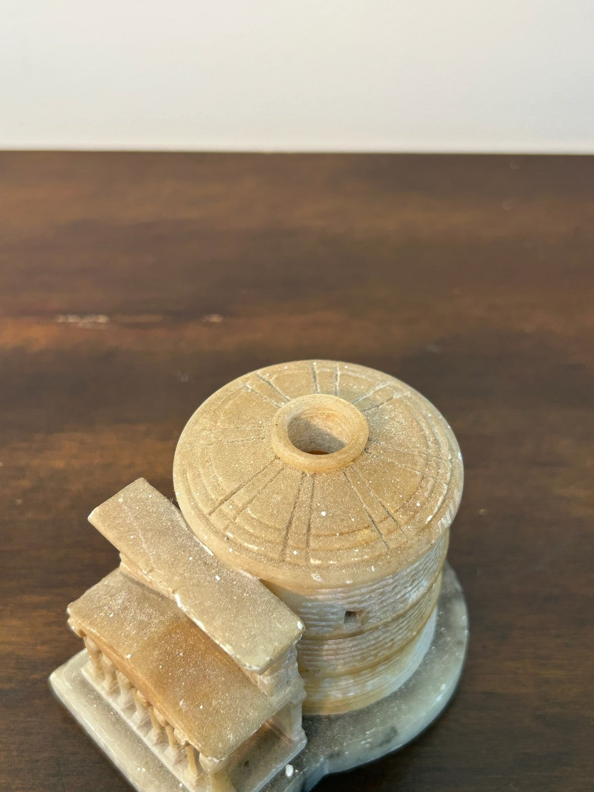 Grand Tour Carved Alabaster Model of the Pantheon Rome on Marble Base8