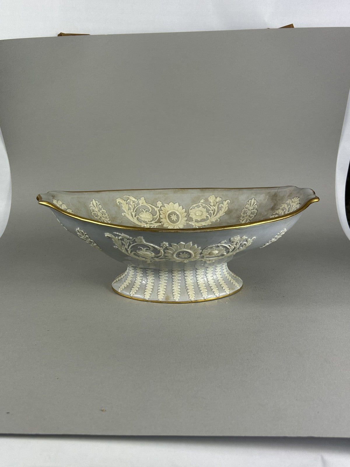 Ridgway 19thC Neoclassical Sprigged Staffordshire Centerpiece Bowl