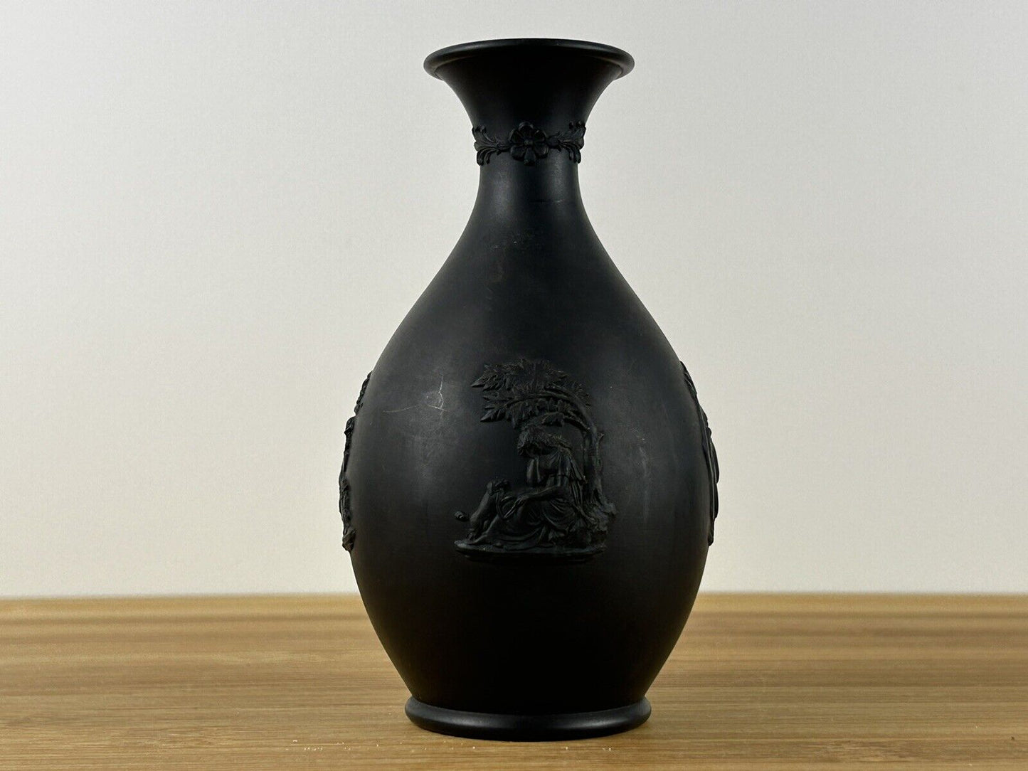 Wedgwood Black Basalt Bud Vase Jasperware 19th Century Early Example