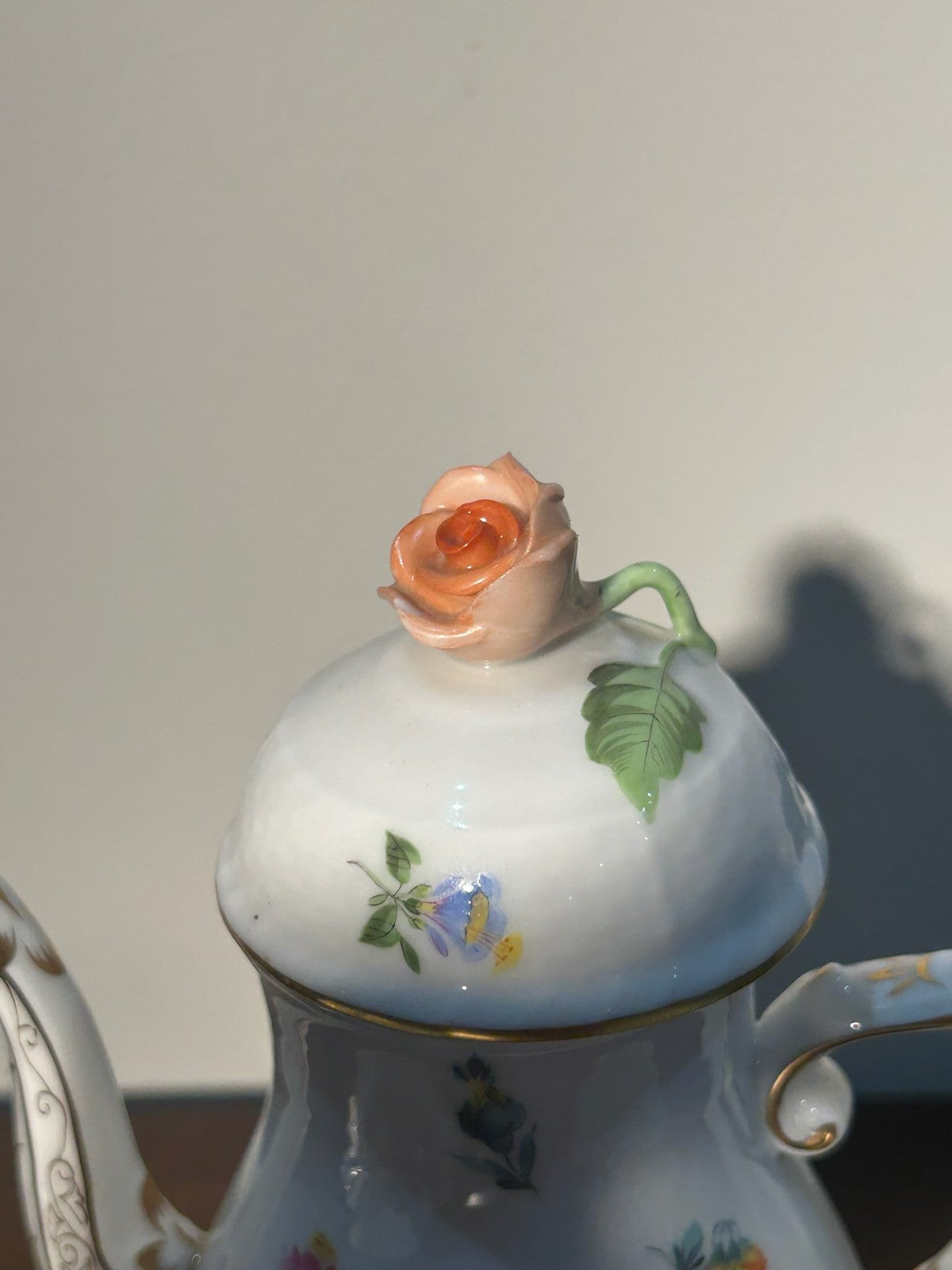 Herend Kimberly Pattern Coffee Pot Cup and Saucer Set 3 Hungarian Porcelain6