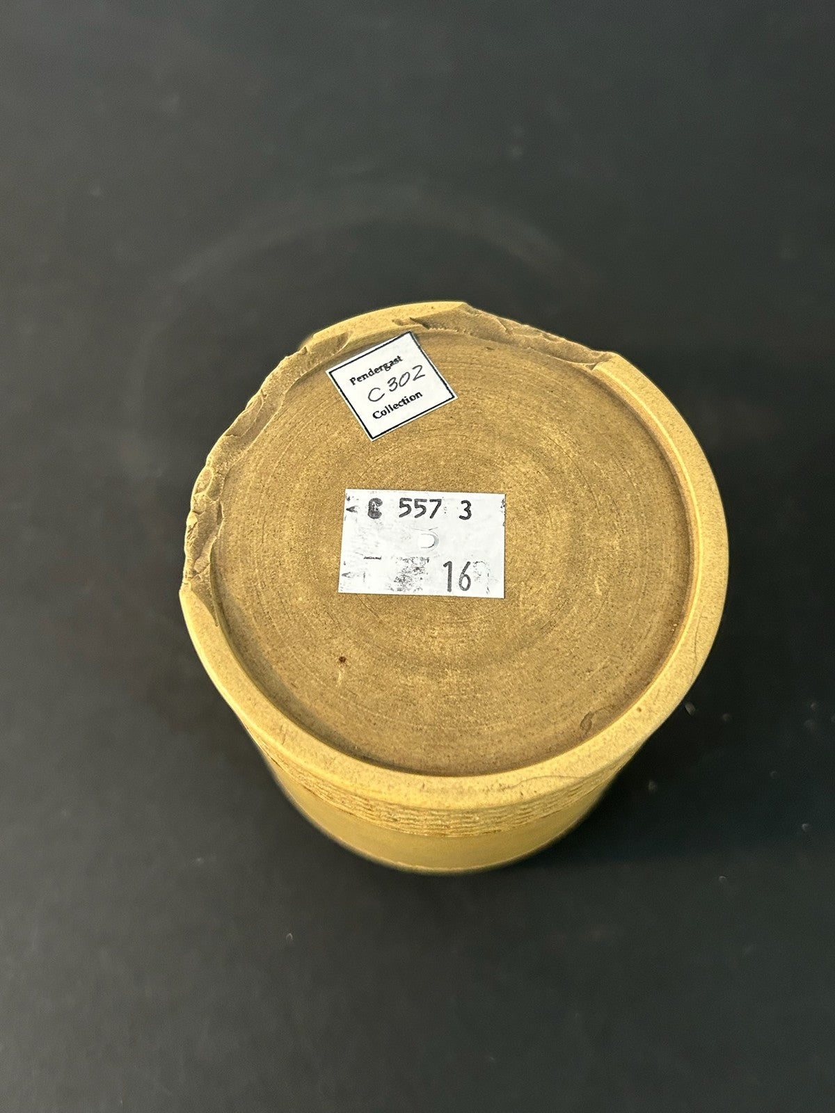 Antique English Caneware Cup c1800 1820 Engine Turned Basketweave 8cm A/F4