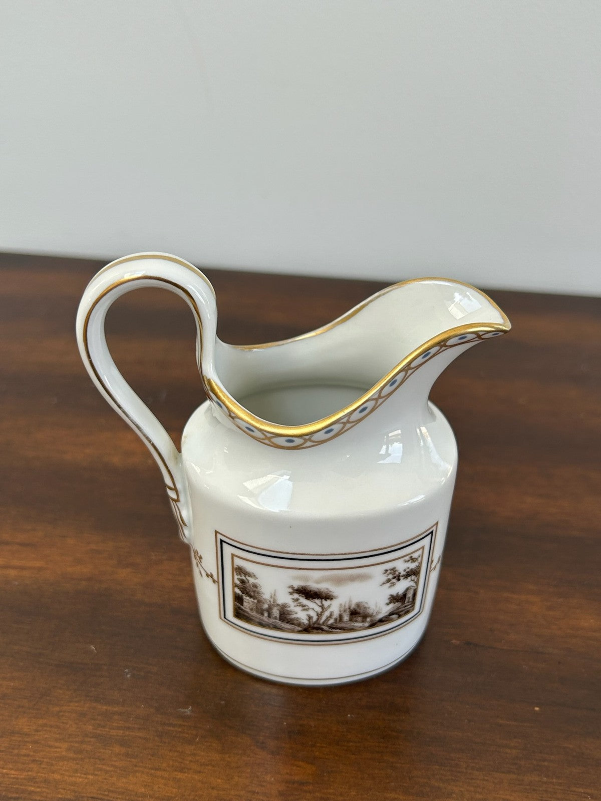 Richard Ginori Porcelain Tray and Cream Jug Sepia Landscape Gilt11