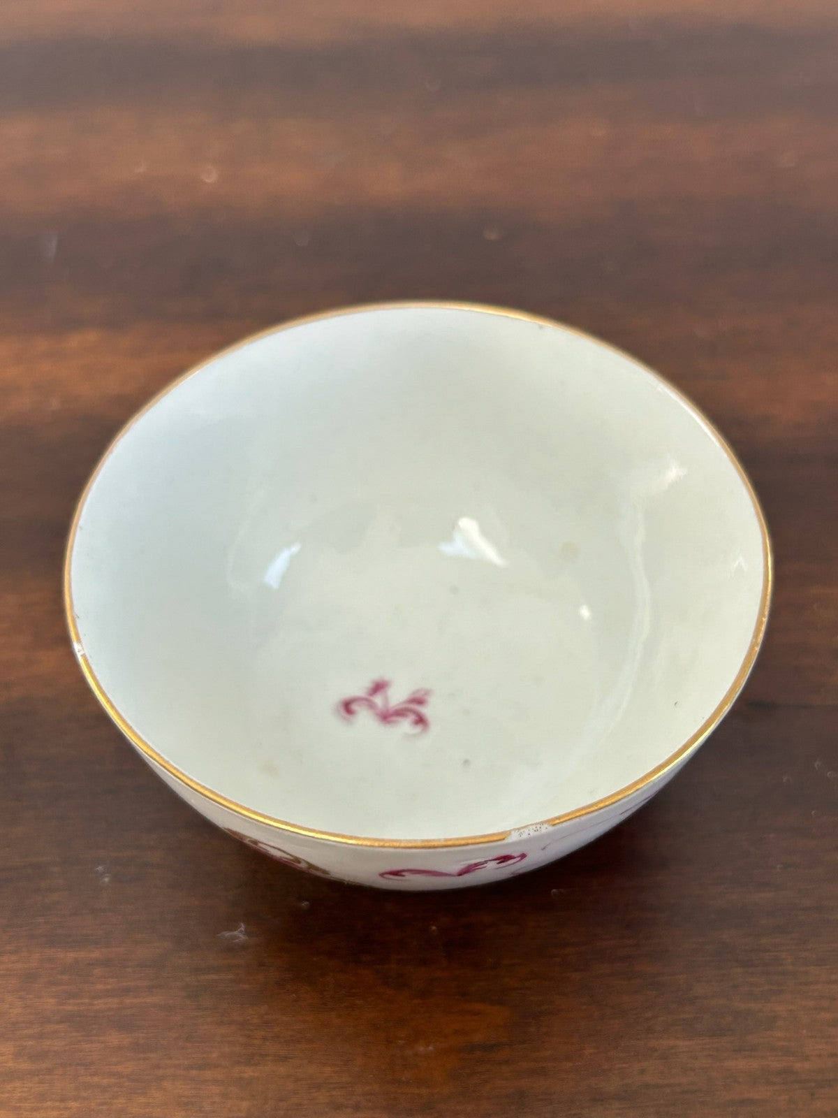 Antique Chinese Export Porcelain Tea Bowl Puce Floral 18th Century3