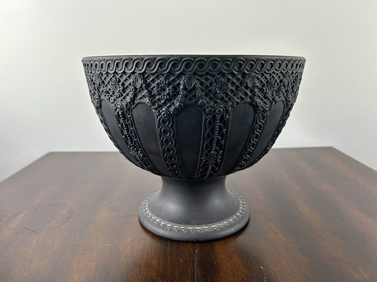 Wedgwood Basalt Pedestal Bowl Vase Jasperware