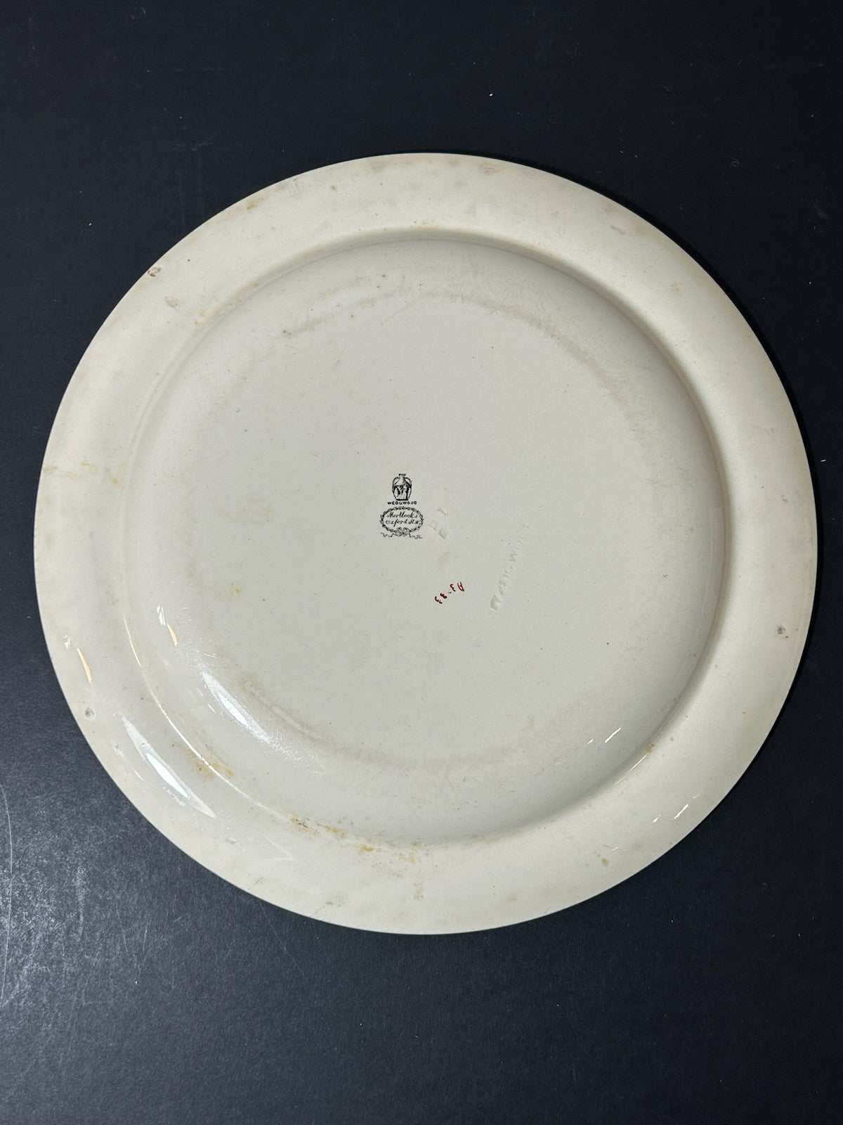 Antique Wedgwood Queens Ware Crested Plate Eagle Laurel Mortlocks 1887 25cm1