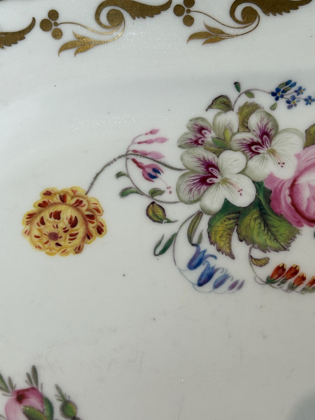 Antique Copeland Garrett Late Spode Felspar Porcelain Platter Hand Painted Flora6