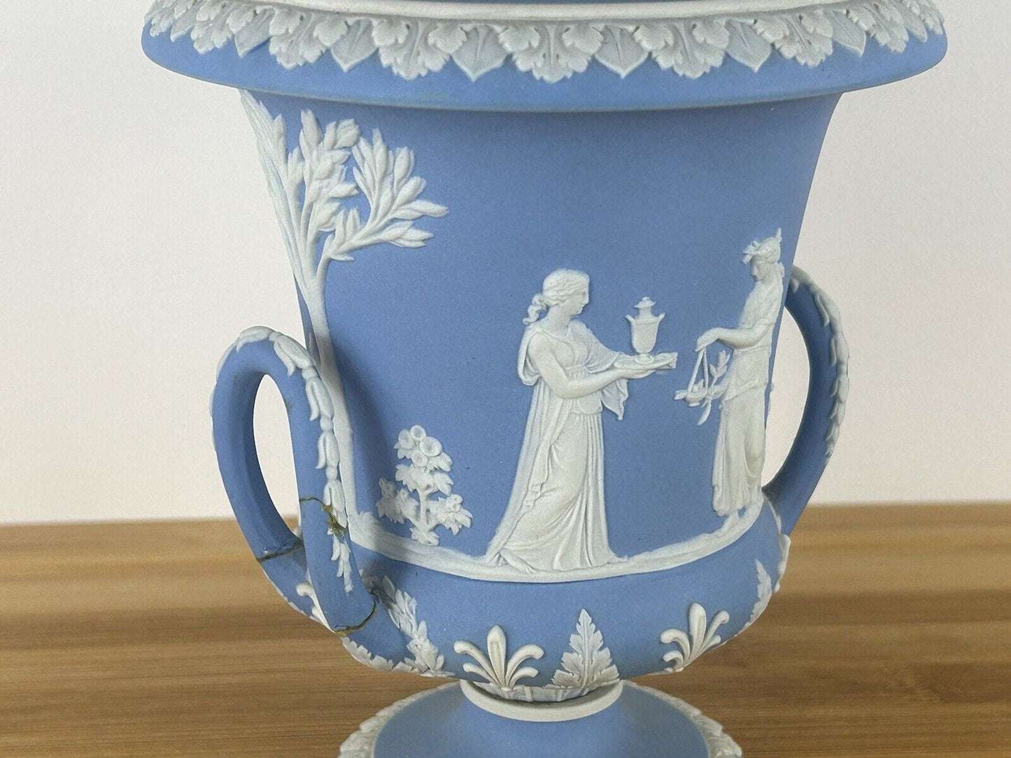 Wedgwood light blue jasperware campagna urn