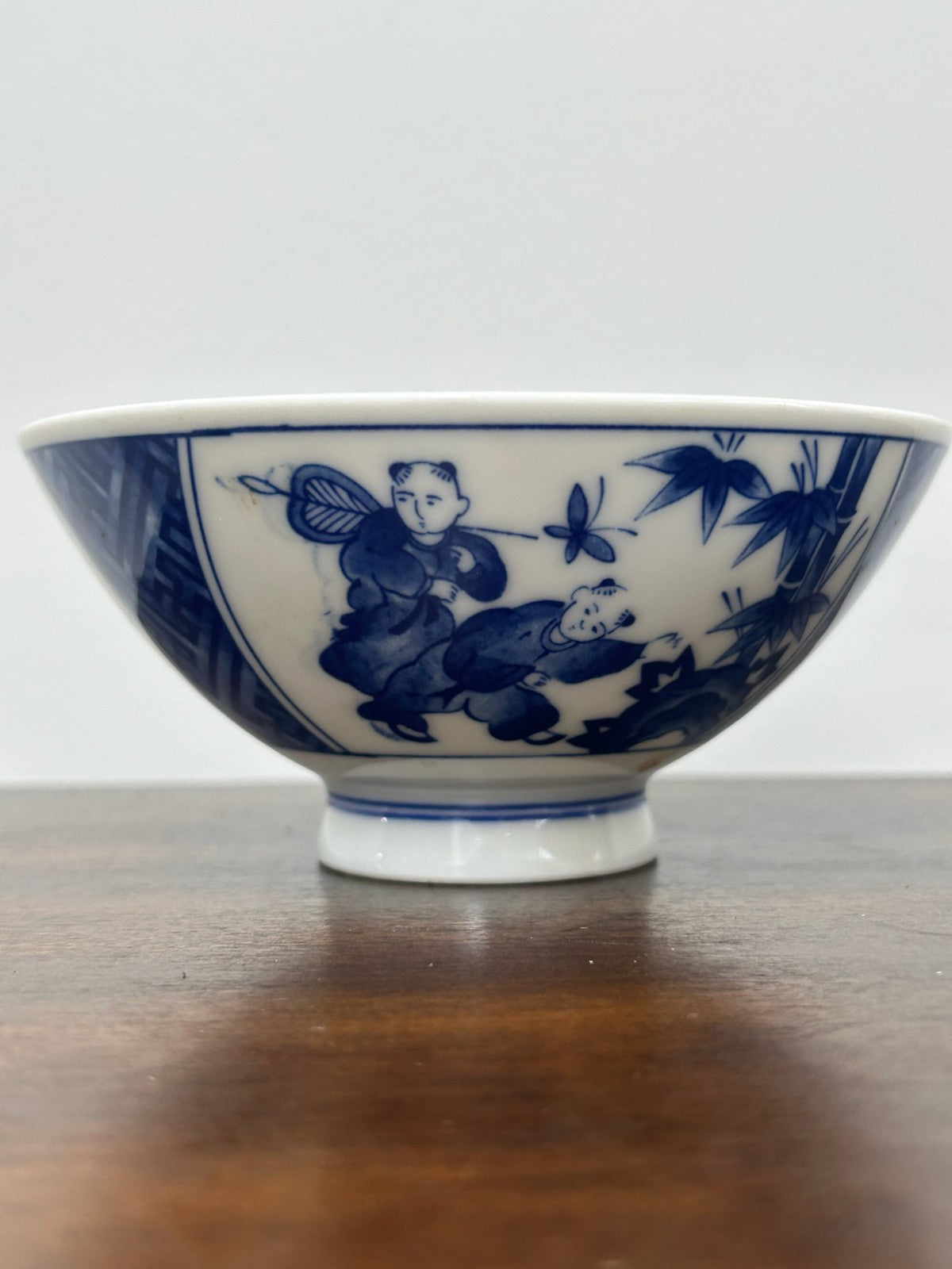 Pair Antique Chinese Blue & White Porcelain Bowls Marks2