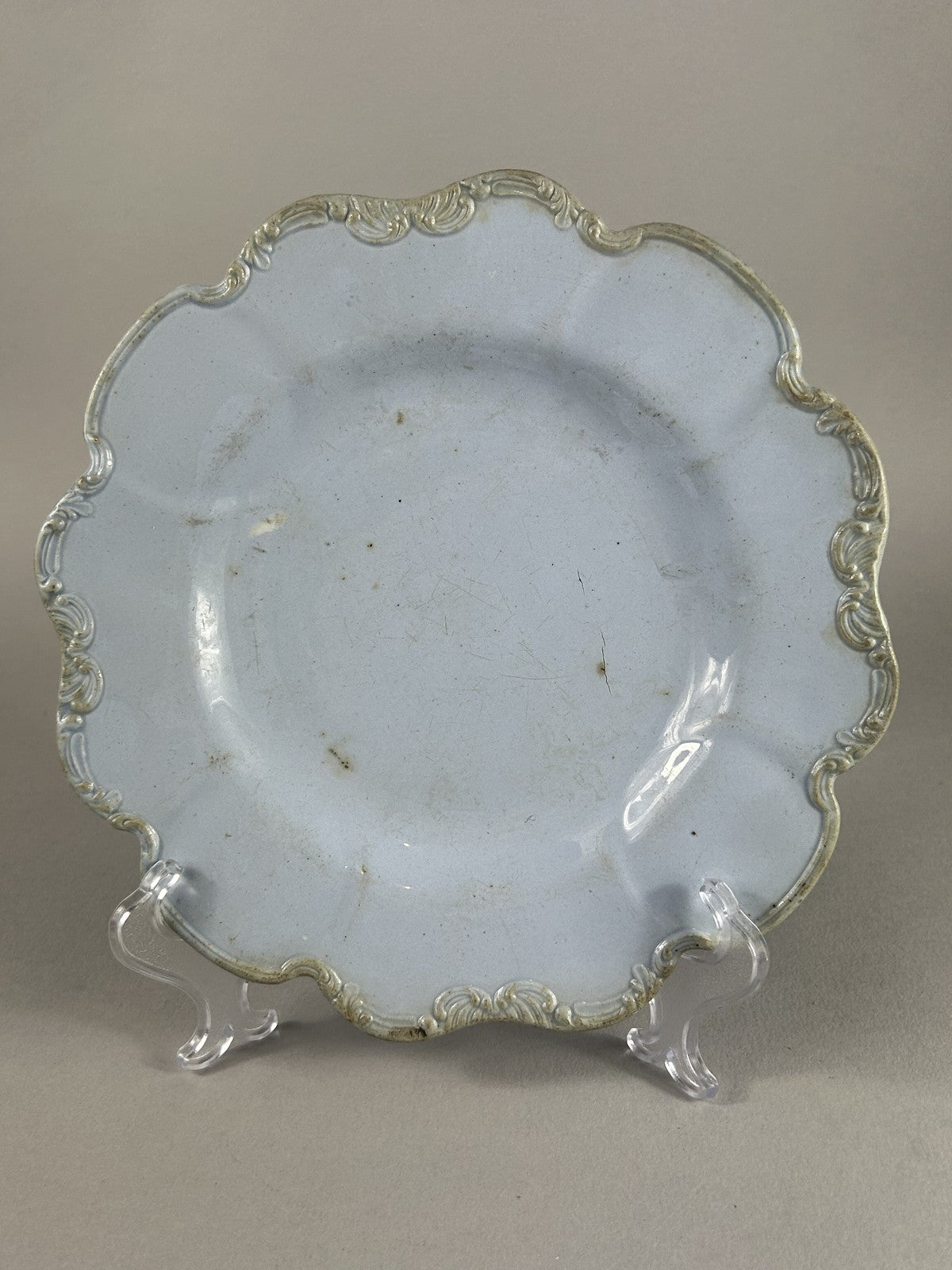 Antique 19th Century British Lilac Moulded Edge Plate 23cm