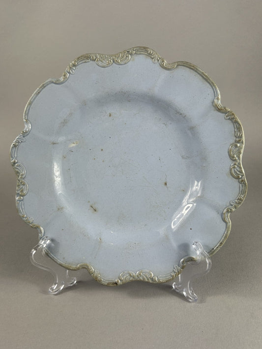 Antique 19th Century British Lilac Moulded Edge Plate 23cm