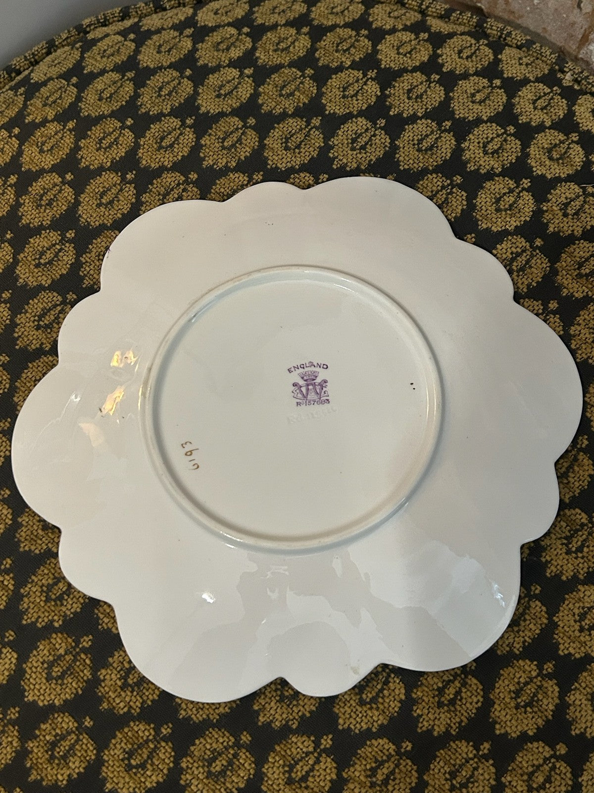 Antique Wileman & Co Foley Scalloped Dish Lilac Floral Sprays Rd 157683 c18902