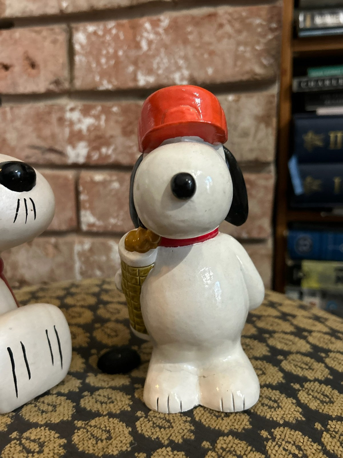 Two Vintage Snoopy Ceramic Money Boxes Peanuts United Feature Syndicate 19662