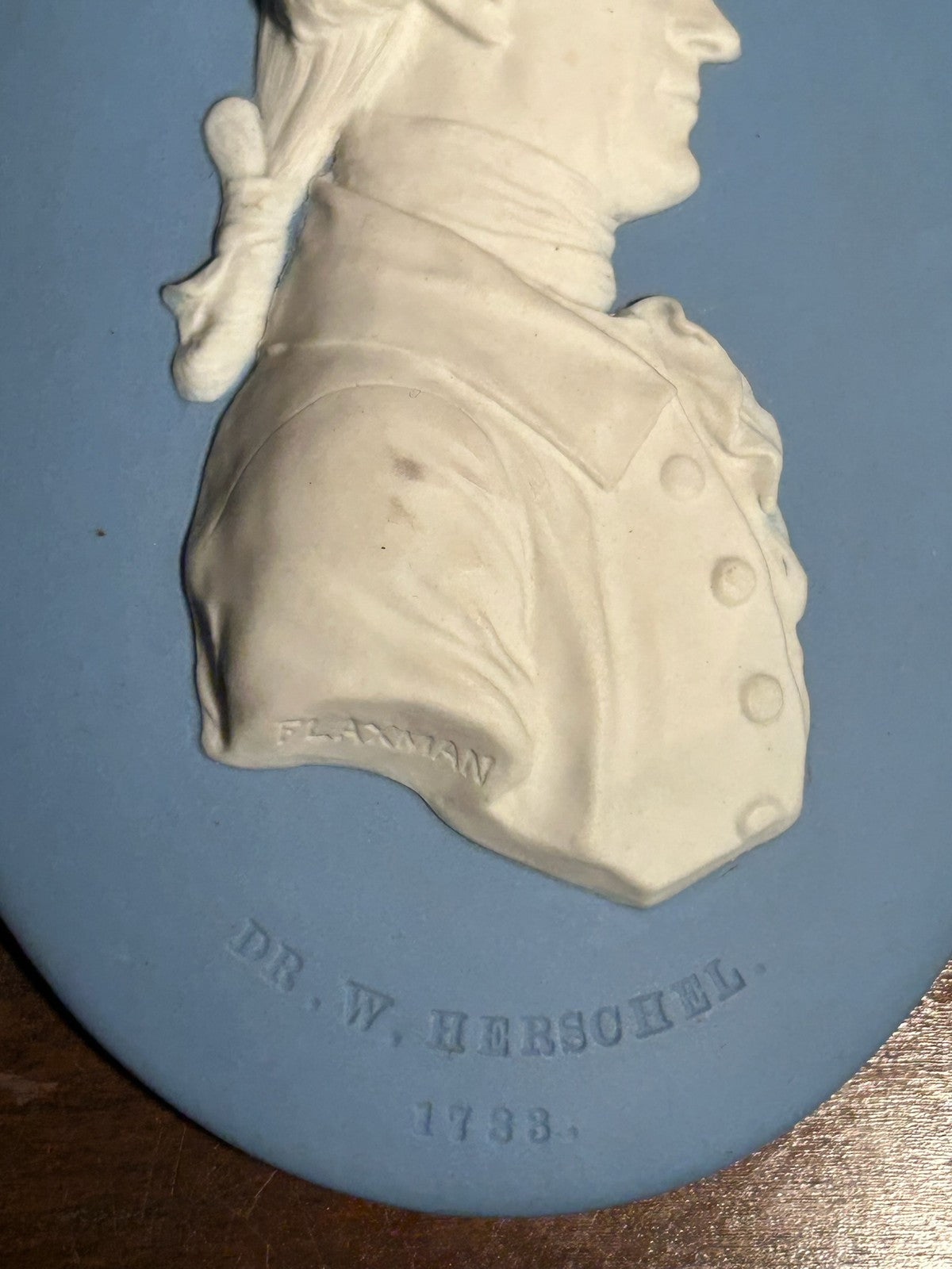 Antique 18thC Wedgwood Jasper Portrait Medallion William Herschel Flaxman 17833
