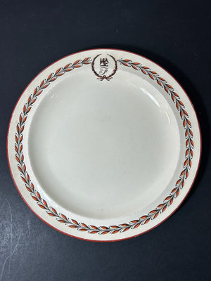 Antique Wedgwood Queens Ware Crested Plate Eagle Laurel Mortlocks 1887 25cm