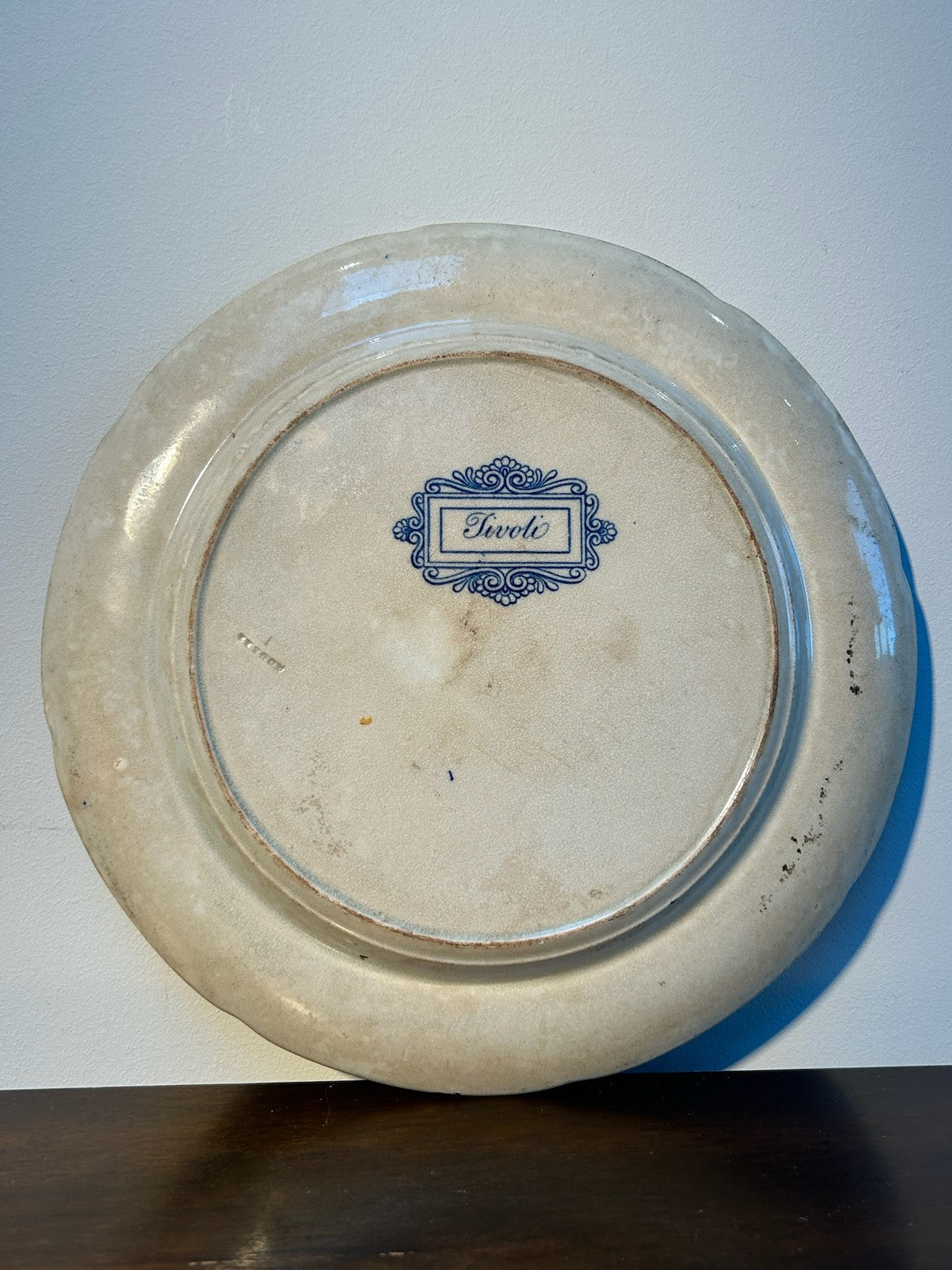 Antique Staffordshire Blue White Plate Tivoli Pattern Marked c1820 Transferware6
