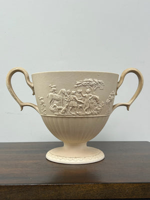 Turner Stoneware Loving Cup 17cm Sporting Relief Two Handle Georgian Antique