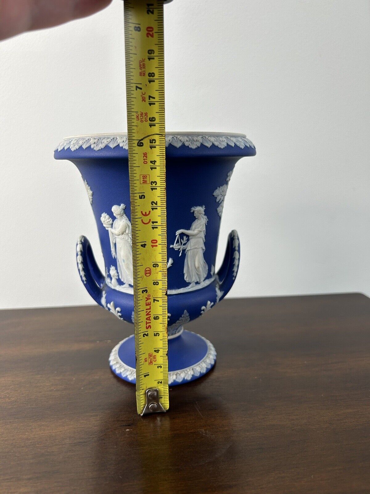 Wedgwood Jasperware Campana Urn Base Vase Portland Blue