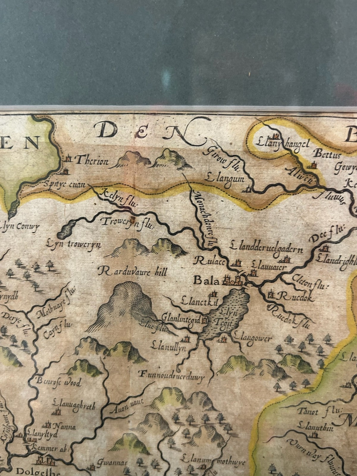 Saxton Kip Merioneth Antique Map Camden Britannia 17th Century Coloured Framed5