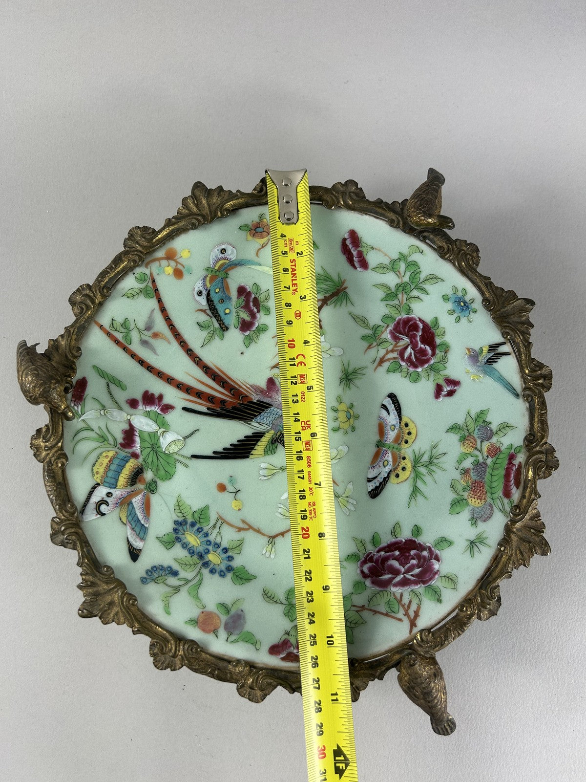 Antique French Ormolu Mounted Chinese Porcelain Centerpiece Dish
