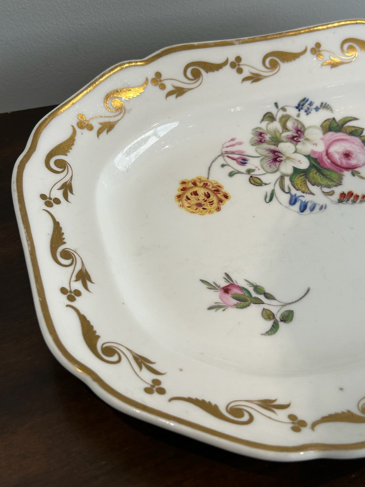 Antique Copeland Garrett Late Spode Felspar Porcelain Platter Hand Painted Flora3