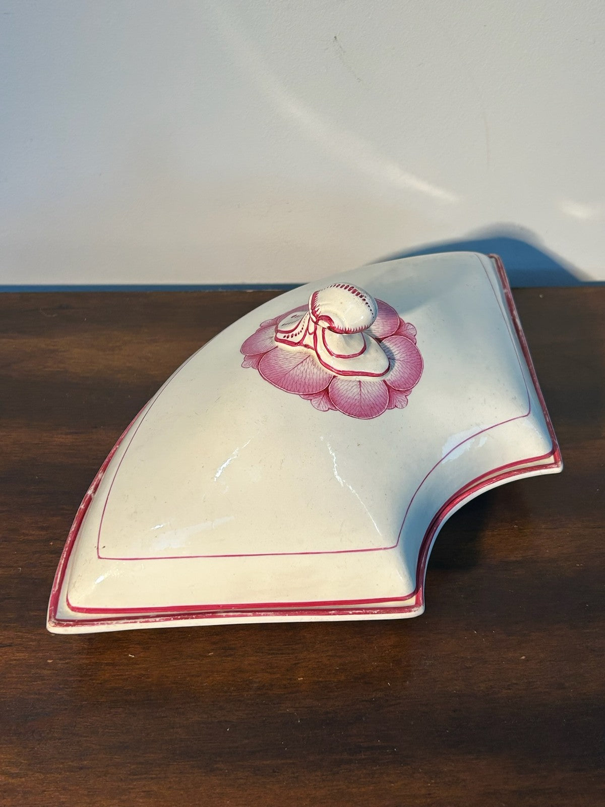 Early 19th Century Creamware Supper Set Segments Pink Floral A/F1