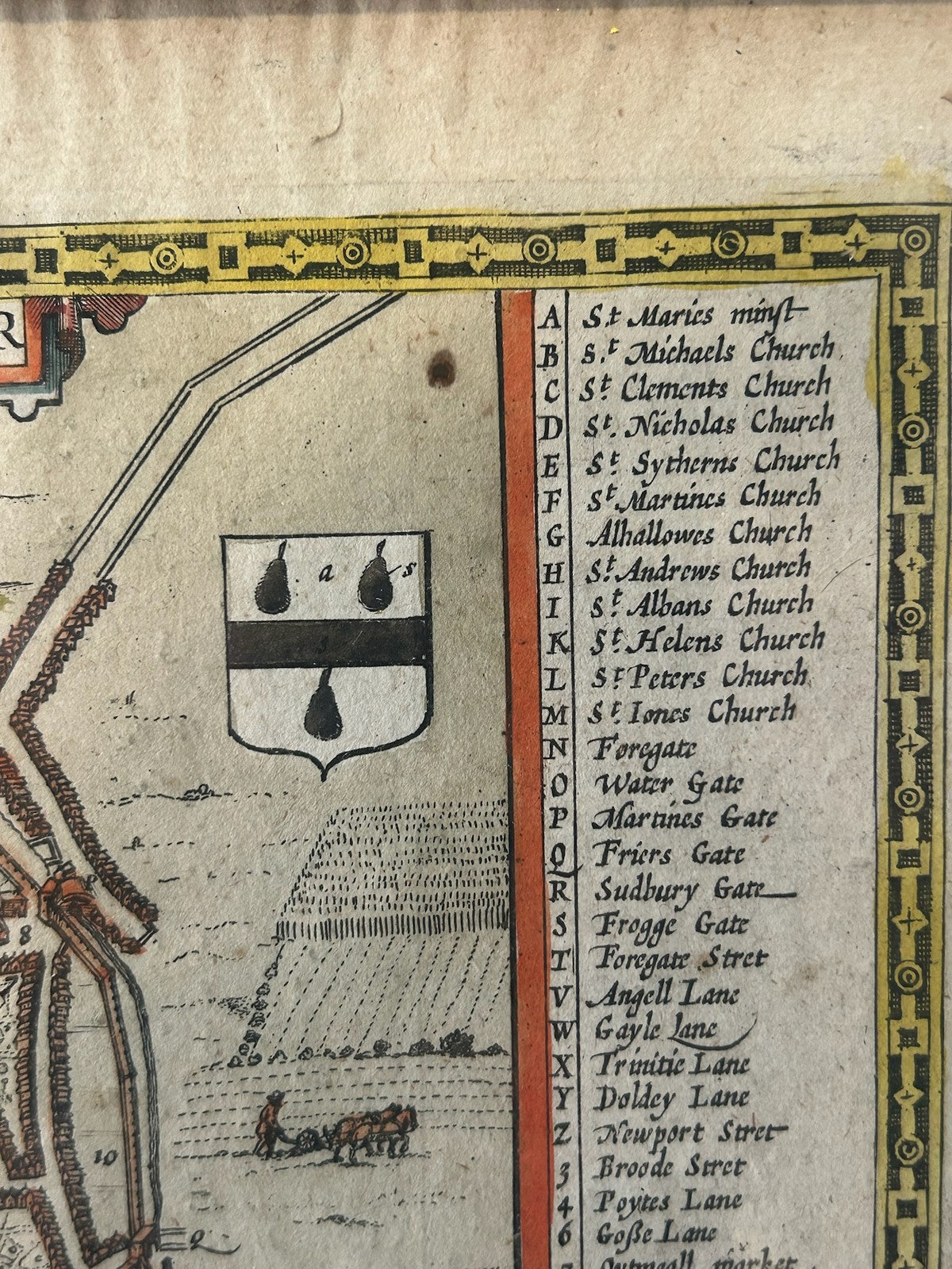 John Speed Worcestershire Map 1610 Hondius Sudbury Humble English Text Framed8