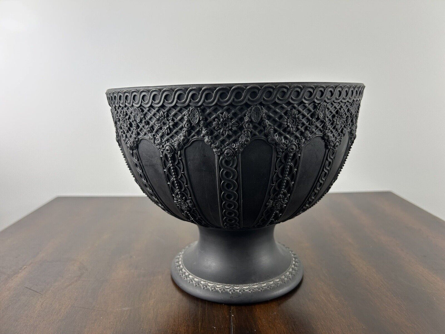 Wedgwood Basalt Pedestal Bowl Vase Jasperware