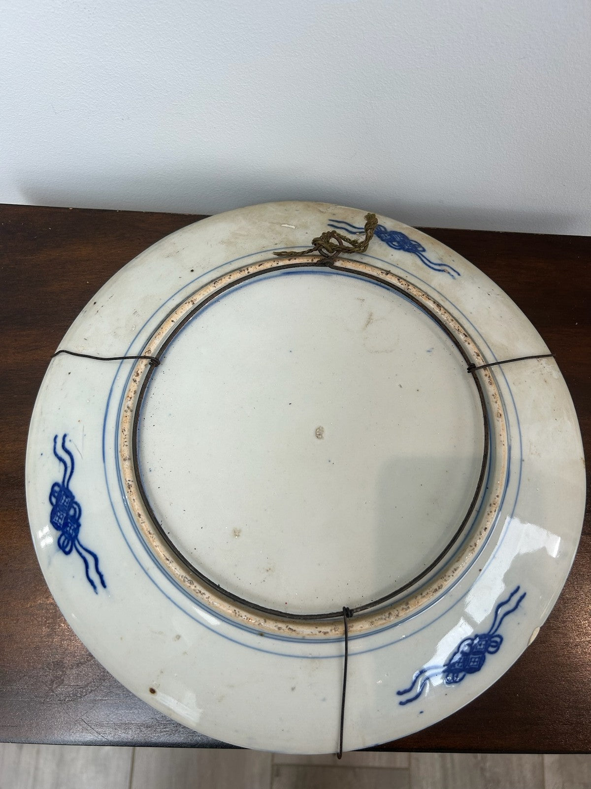 Japanese Blue & White Mount Fuji Landscape Plates A/F Rim Chip5