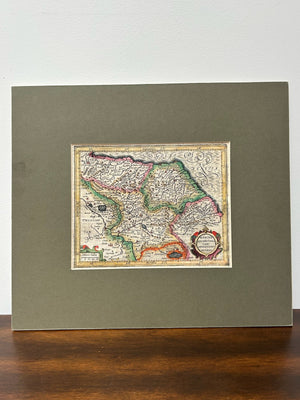 Mercator Hondius Atlas Minor Marche Ancona Spoleto Antique Map c1607 Coloured