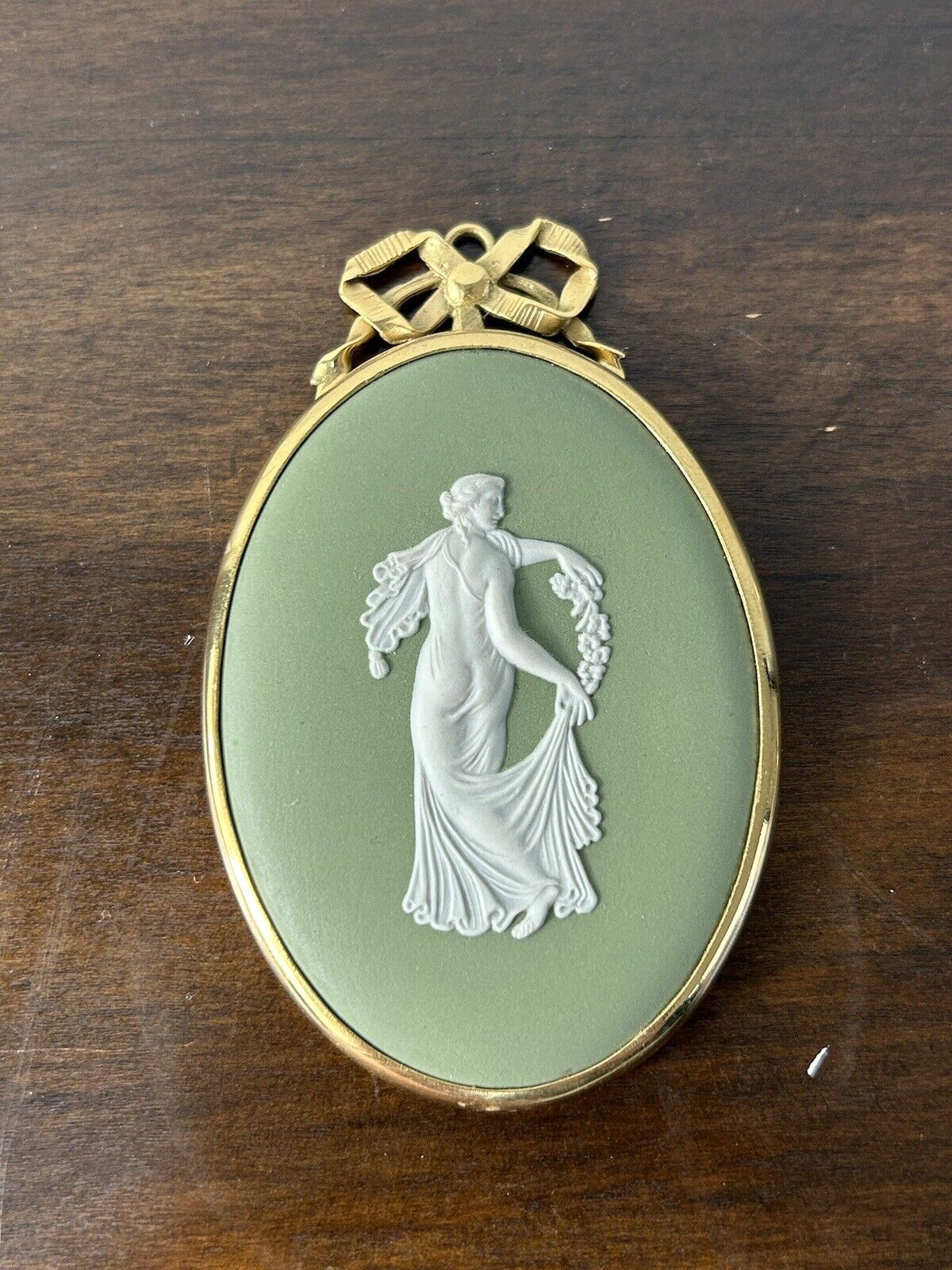 Rare Large Wedgwood Dancing Hours Jasper Medallion Pendant