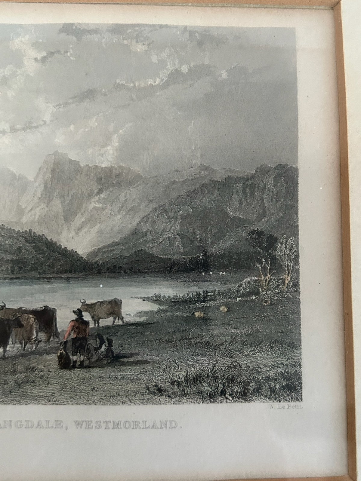 Antique Set 3 T Allom Lake District Steel Engravings Derwent Elterwater Framed7