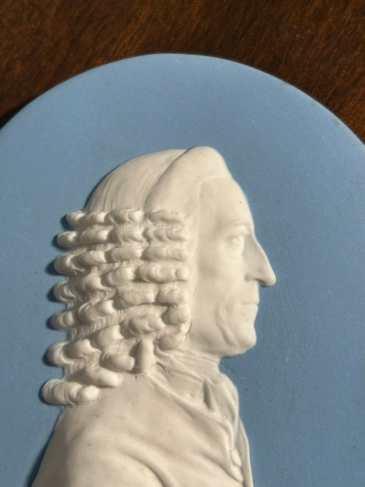 Antique 18thC Wedgwood Blue Jasper Portrait Medallion Dr John Fothergill Marked1