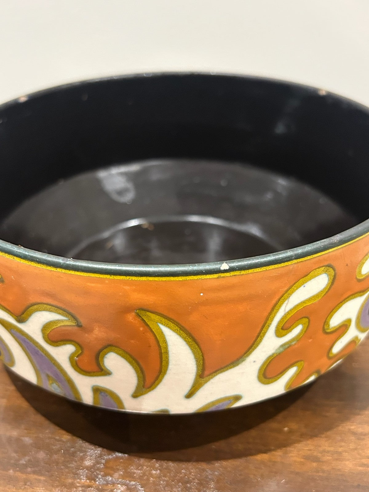 Gouda Holland Art Deco Pottery Bowl Hand Painted Floral6