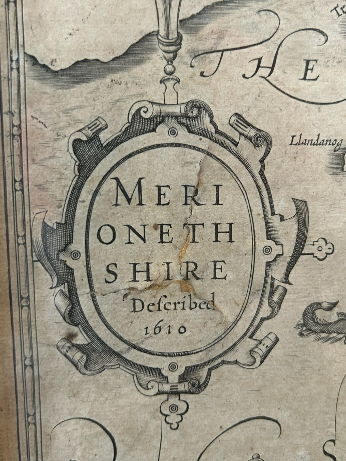 John Speed Merionethshire Antique Map 1676 Bassett & Chiswell Edition Framed4