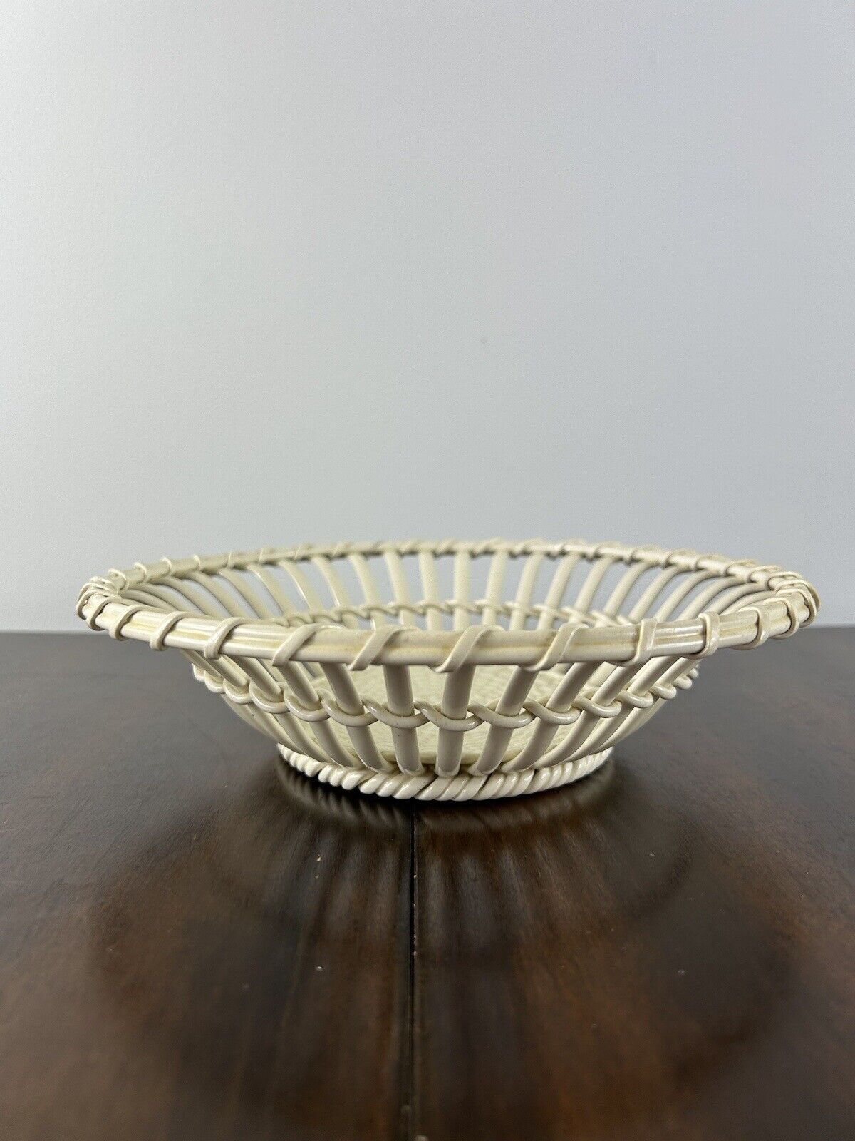 Antique Wedgwood Creamware Basket Weave Bowl - 19th Century