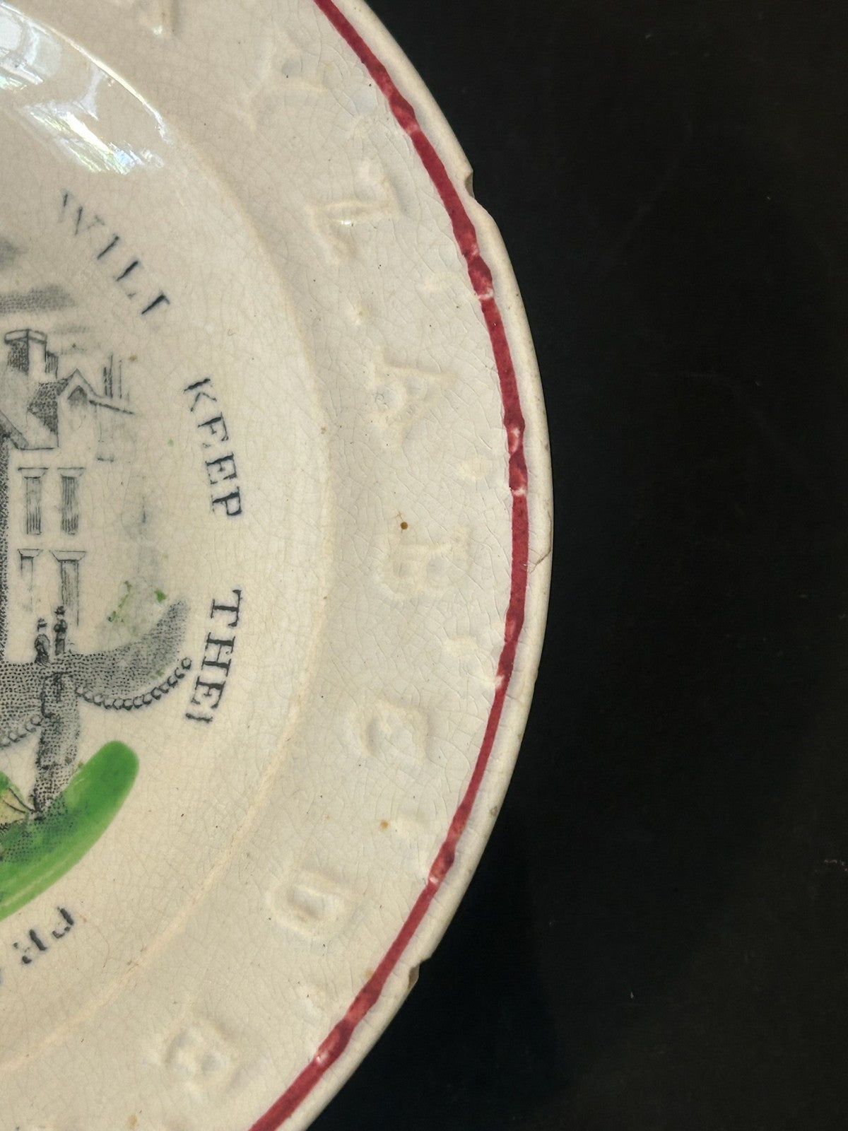 Antique Franklin's Proverbs ABC Alphabet Plate Keep Thy Shop and Thy Shop Will3