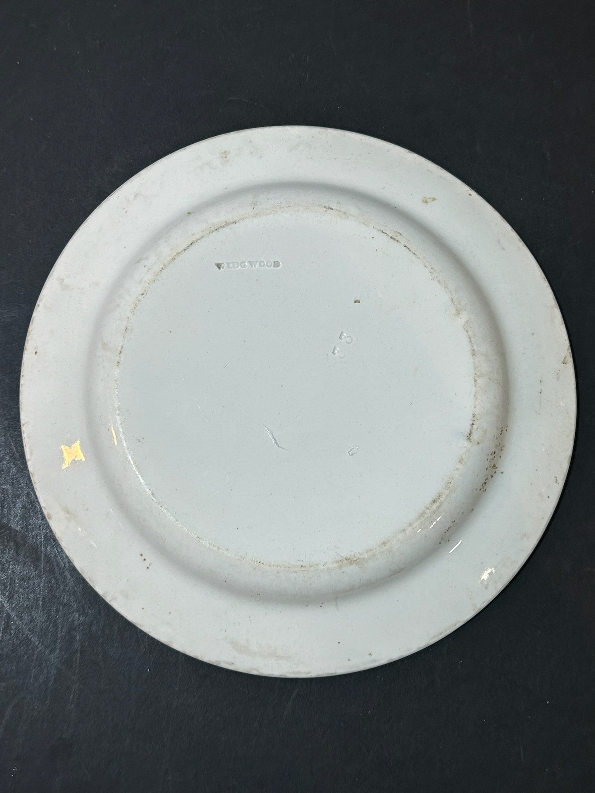 Antique Wedgwood Pearlware Yellow Ground Passion Flower Plate Impressed 21cm3