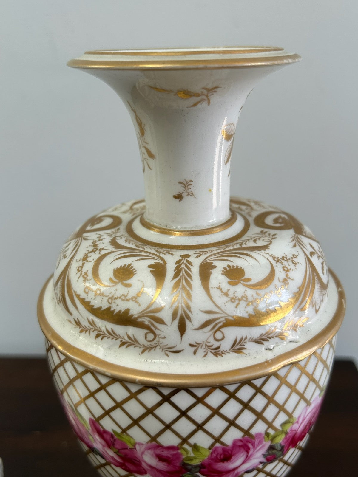 Pair Royal Crown Derby Hand Painted Porcelain Vases Antique English Marks2