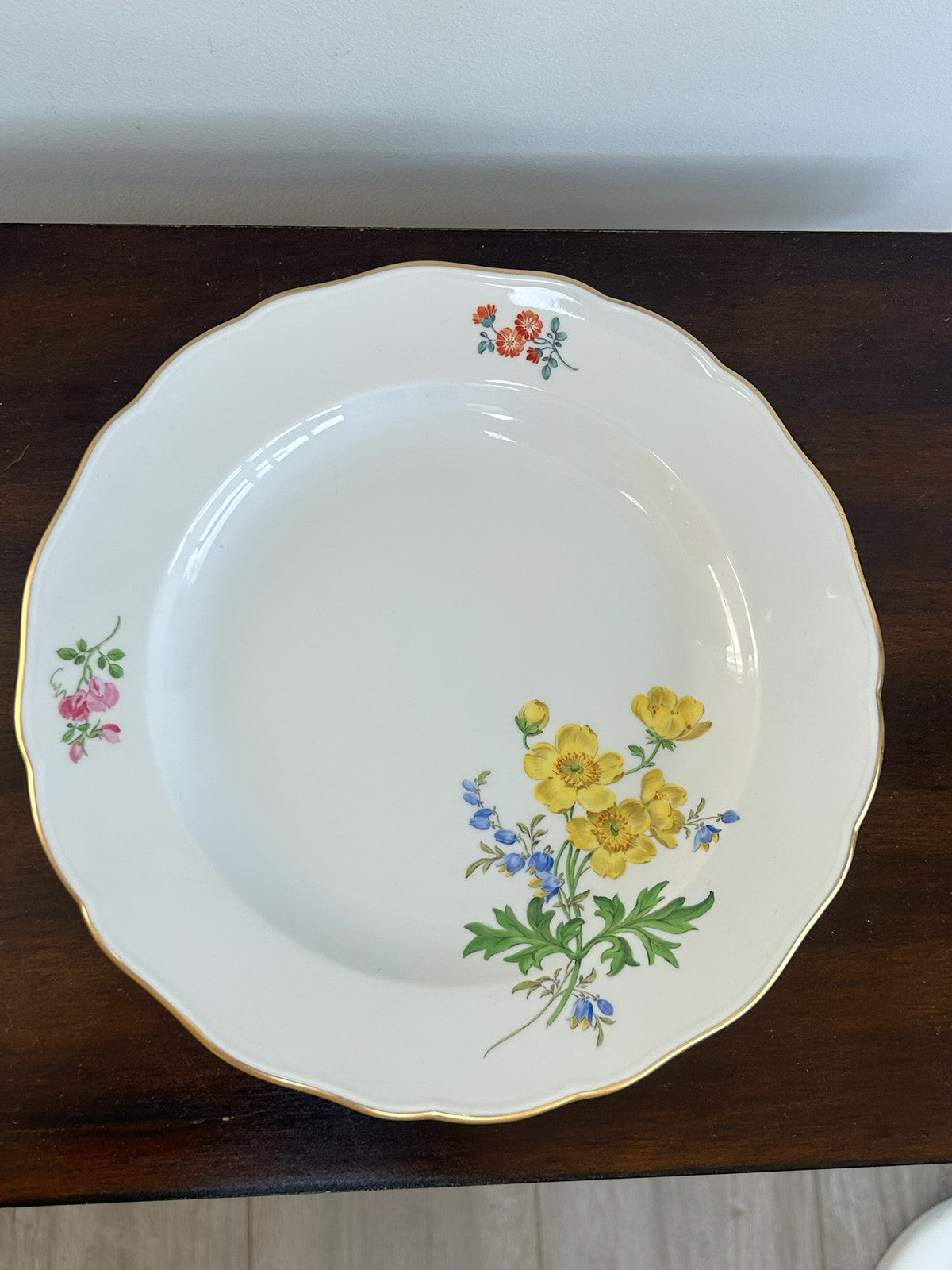 Meissen 'Orange Flower' Hand Painted Bread & Butter Plate 25cm0