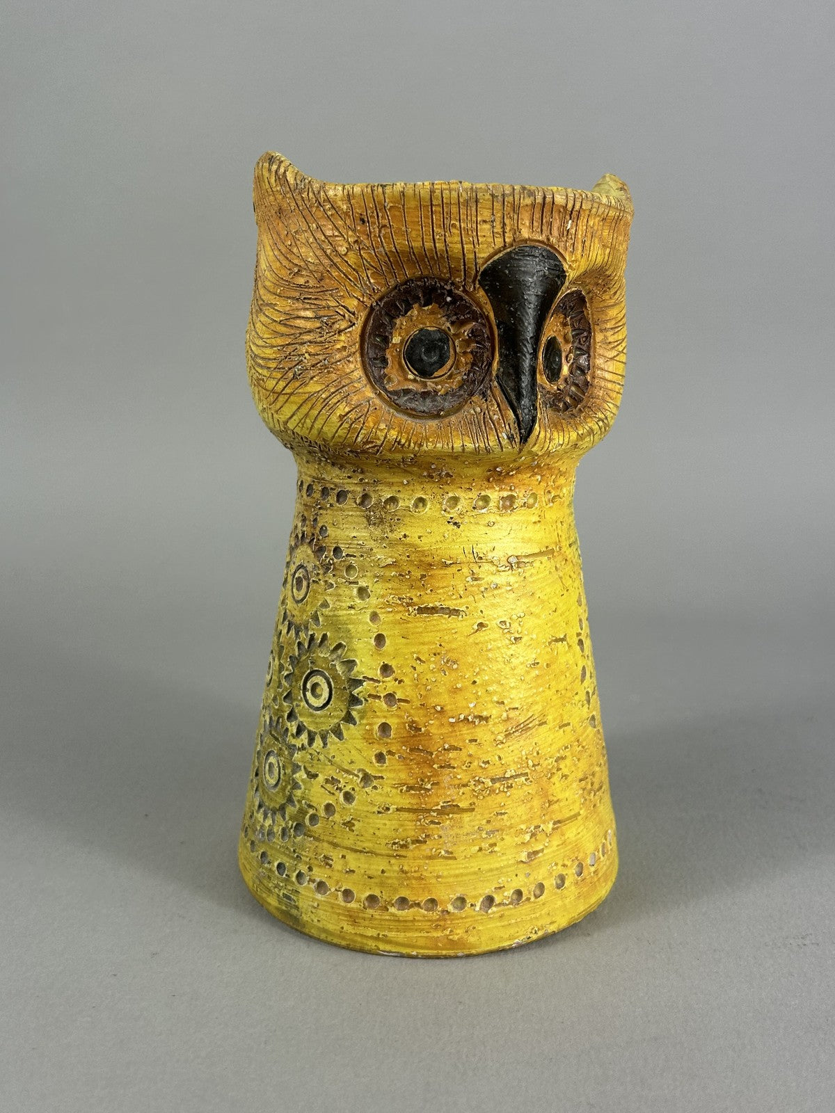 Vintage Bitossi Rosenthal Netter Yellow Owl Figurine Italy 45/5A